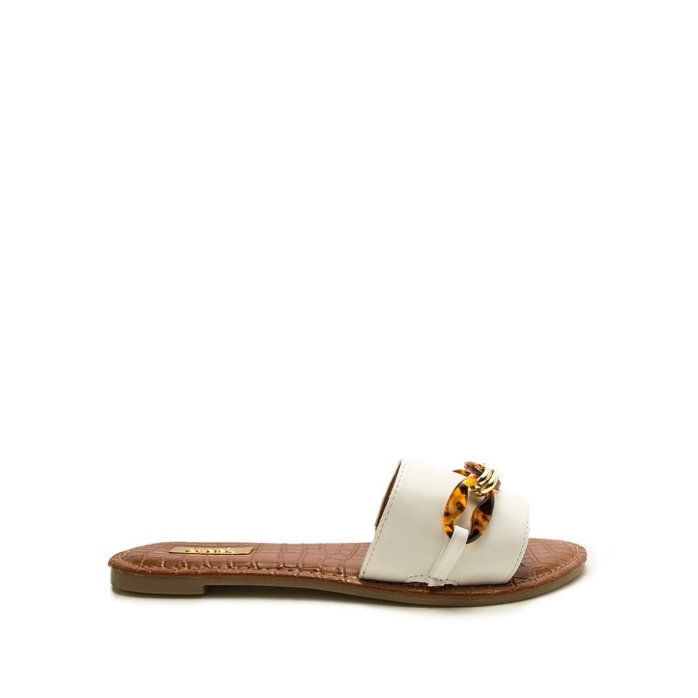 FINAL SALE! Tortoise Chain Link Slide Sandals - Picture 3 of 4